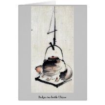 Badger tea kettle Ukiyoe Cards