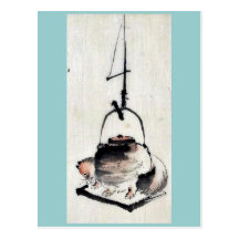 Badger tea kettle Ukiyoe Postcard