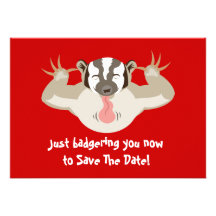 Badgering Badger Save The Date Custom Invitations