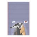 Badgers in Love Stationery (Ruled)
