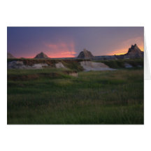 Badlands Sunset Greeting Cards