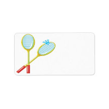 Badminton 3 personalized address label