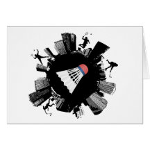 Badminton City Greeting Card