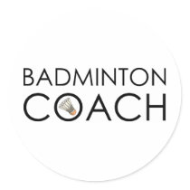 Badminton Coach Round Stickers