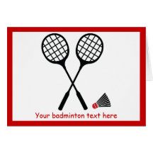Badminton gifts, racquet and shuttlecock custom gi cards