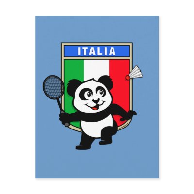 Badminton Italy Panda Postcards by cuteunion