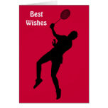 Badminton player greeting card
