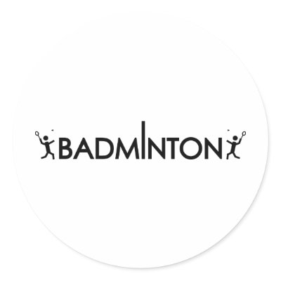 badminton player text icon round sticker by Tomaniac
