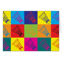 Badminton Pop Art Greeting Card