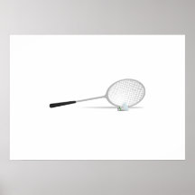 Badminton Racket and Shuttlecock Posters