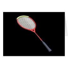 Badminton Racquet Greeting Cards