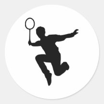 Badminton Round Sticker