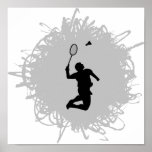 Badminton Scribble Style Posters