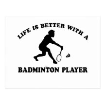 Badminton Sports Designs Post Cards