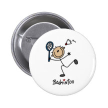Badminton Stick Figure Pin