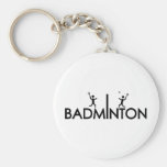 badminton text icon key chain