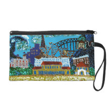 Bag | Luna Bondi Beach Sydney | Sequin Art Print Wristlet Clutch