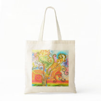 Bag with Psychedelic Tree Design
