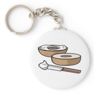 bagel and cream cheese keychains by doonidesigns