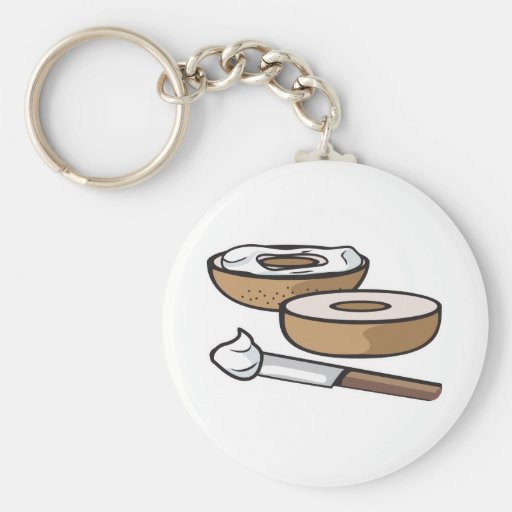 bagel and cream cheese keychains