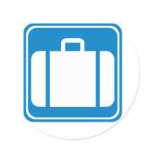 Baggage Check / Claim Highway Sign Round Sticker