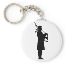 Bagpiper Silhouette Key Chains