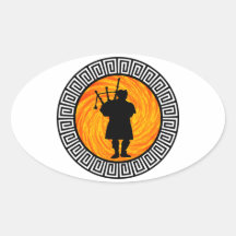 BAGPIPES AT SUNRISE OVAL STICKERS