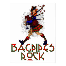 Bagpipes Rock! Post Card