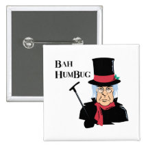 Bah Humbug Scrooge Button