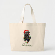 Bah HumPug  Black Pug Totebag