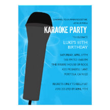 Bahama Blue Rock Out Karaoke Birthday Party Personalized Announcements