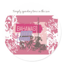 Bahama Sun T-shirts and Gifts Round Stickers