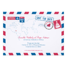 Bahamas Air Mail Wedding Save The Date Invites