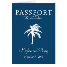 Bahamas Cruise Wedding Passport Invitation Greeting Cards