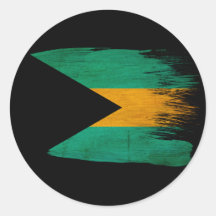 Bahamas Flag Round Sticker