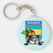 Bahamas Scuba Panda Key Chains