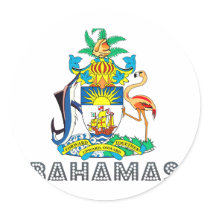 Bahamian Emblem Round Stickers