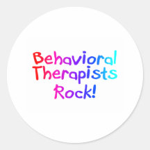 Bahaviorial Therapists Rock Round Stickers