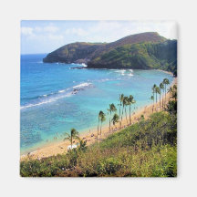 Baie de Hanauma, vue de Honolulu, Oahu, Hawaï Aimant Pour Réfrigérateur