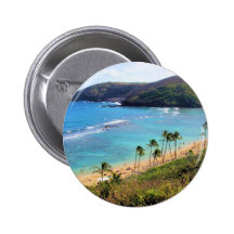 Baie de Hanauma, vue de Honolulu, Oahu, Hawaï Badges Avec Agrafe