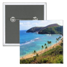Baie de Hanauma, vue de Honolulu, Oahu, Hawaï Badge