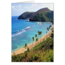 Baie de Hanauma, vue de Honolulu, Oahu, Hawaï Carte De Vœux