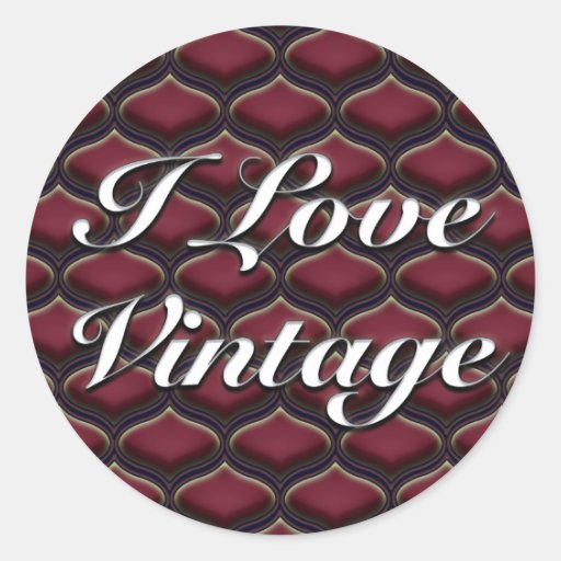Baies vintages de rouge d'Ogee Autocollants Ronds