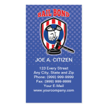 bail bonds Gavel handcuff business card