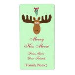 Baiser Moose_Deer Friends2 de Head_Merry d'orignau Étiquette D’expédition