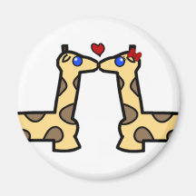 Baisers des girafes magnets pour réfrigérateur