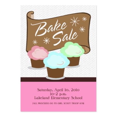 Bake Sale Event Card Business Card Template by noteworthy