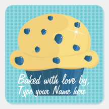 Baked with love by, Personalized Stickers