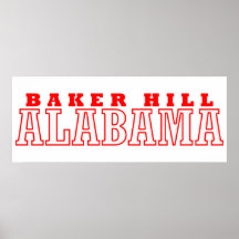 Baker Hill, Alabama City Design Poster