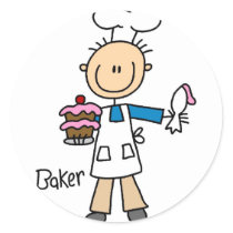 Baker Stick Figure Sticker